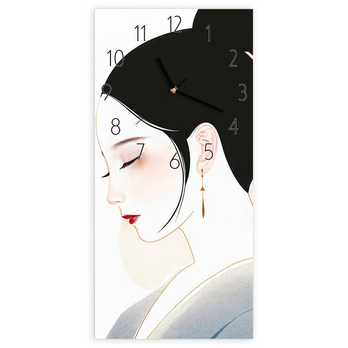 Wanduhr Stilvolle Abstraktion aus Glas – Hochformat 30 × 60 cm mit Ziffernblatt Elegant