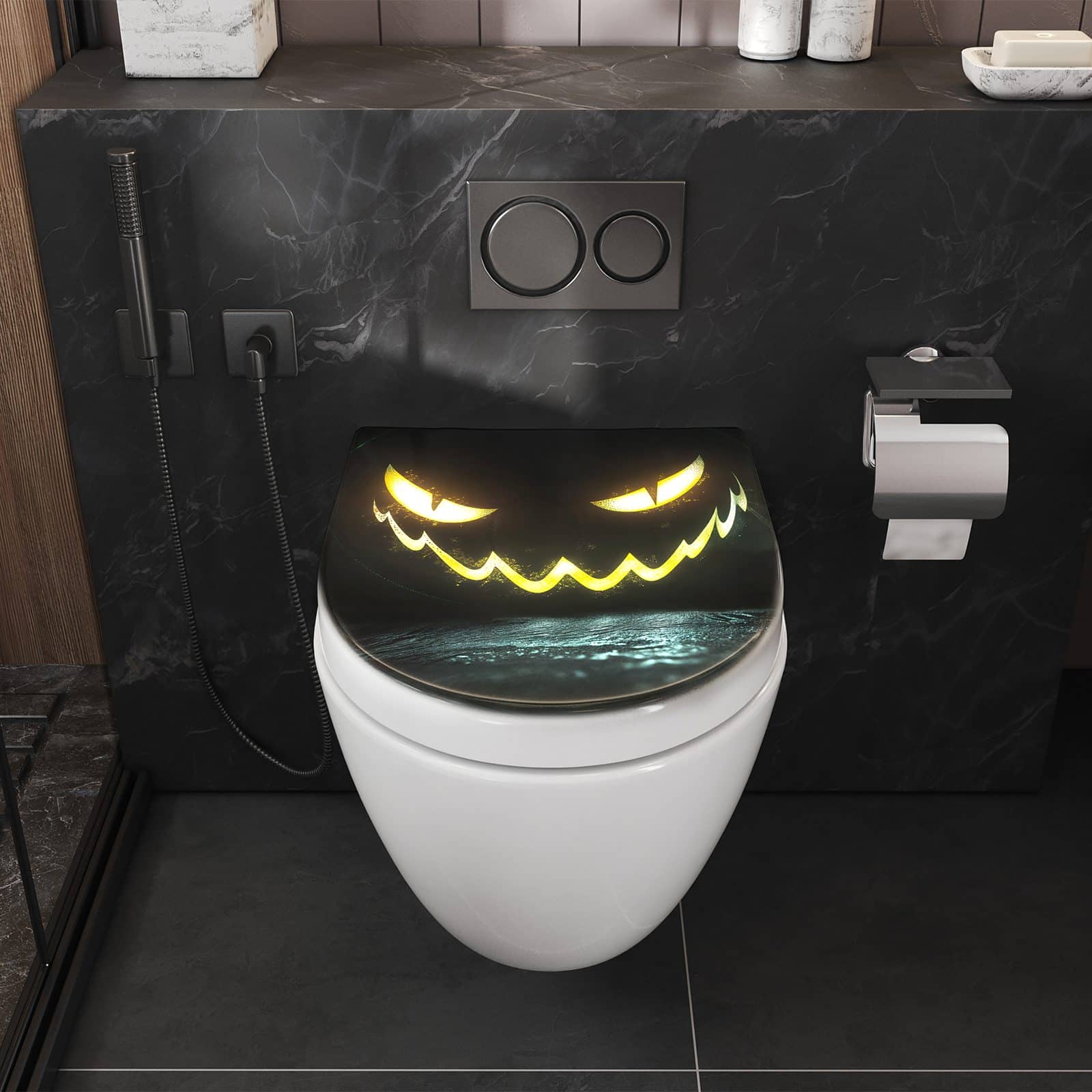 WC-Sitz mit Absenkautomatik Leuchtender Kürbis