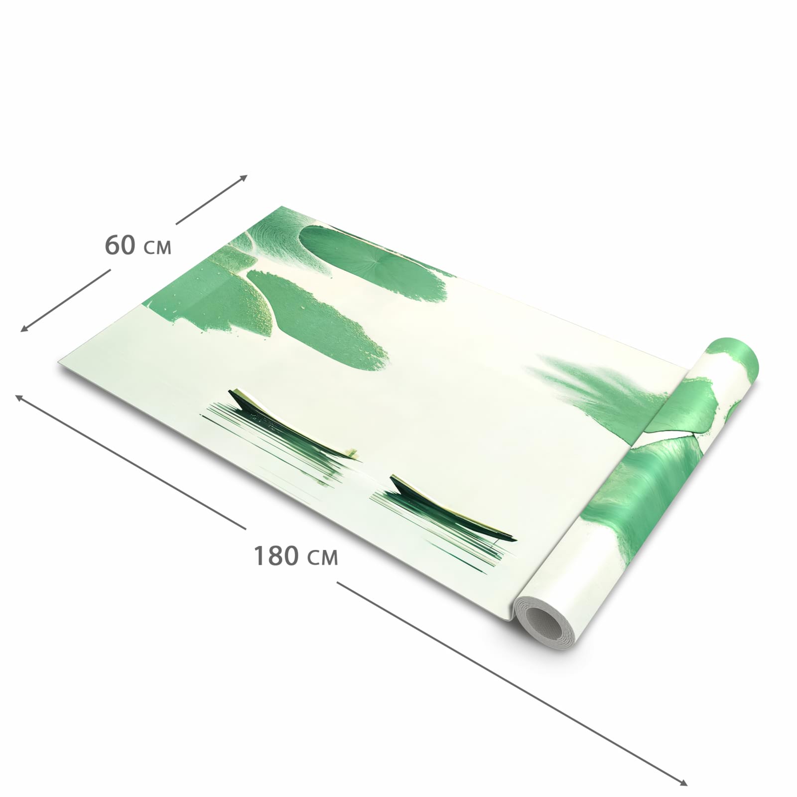 Langlebiger waschbarer Küchenteppich mit Motiv Boote auf dem See in der Größe 60x120 cm