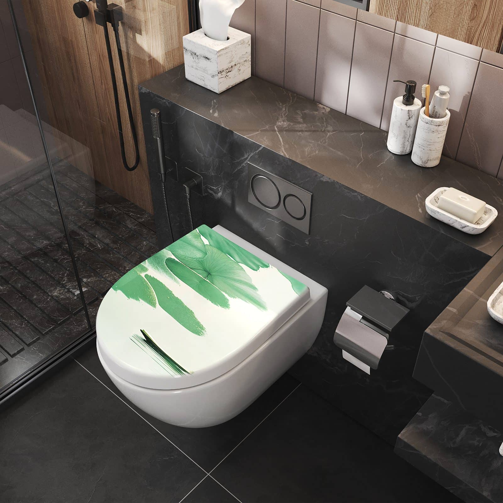 WC-Sitz mit Absenkautomatik Boote auf dem See