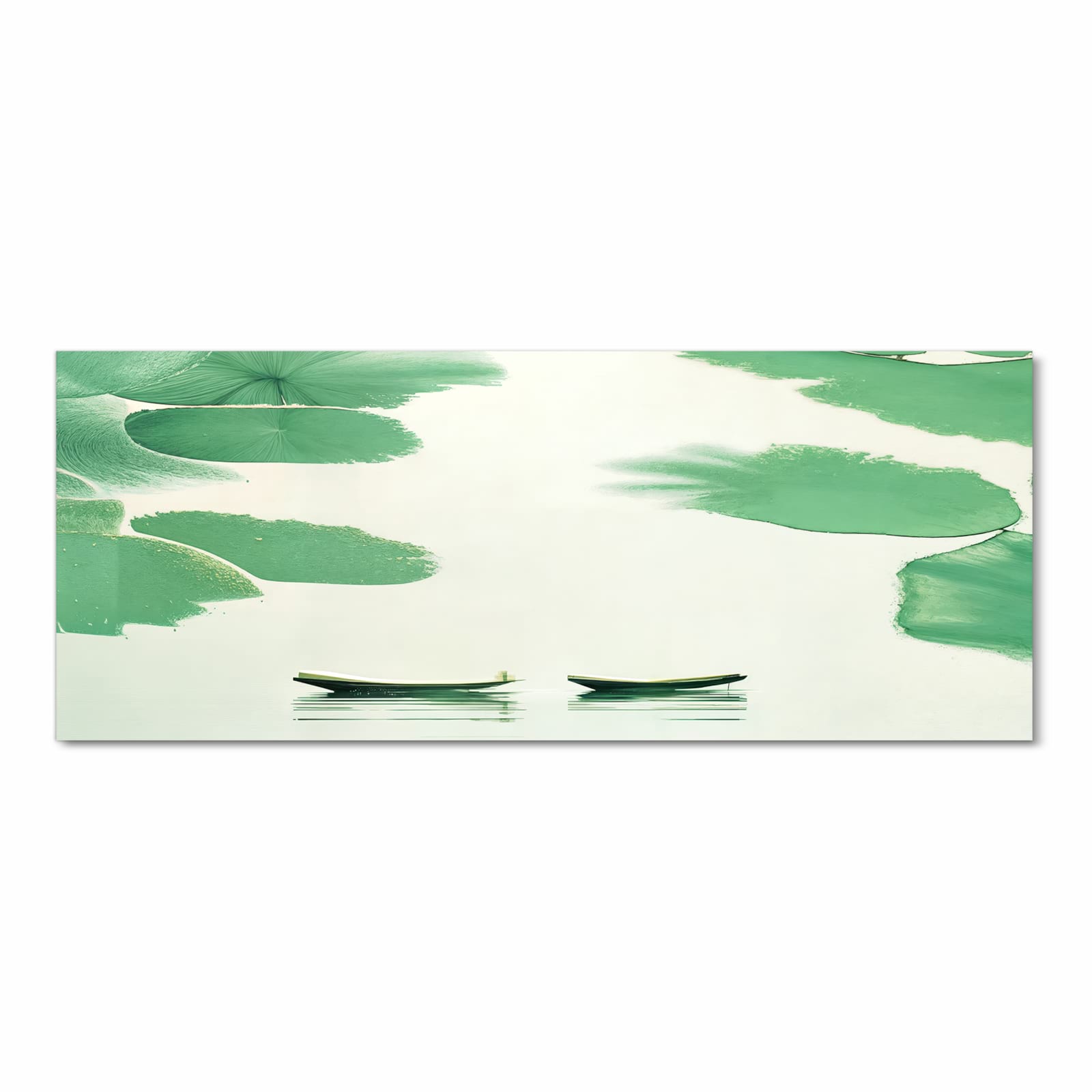 Rutschhemmender waschbarer Küchenläufer mit Motiv Boote auf dem See in Frontansicht