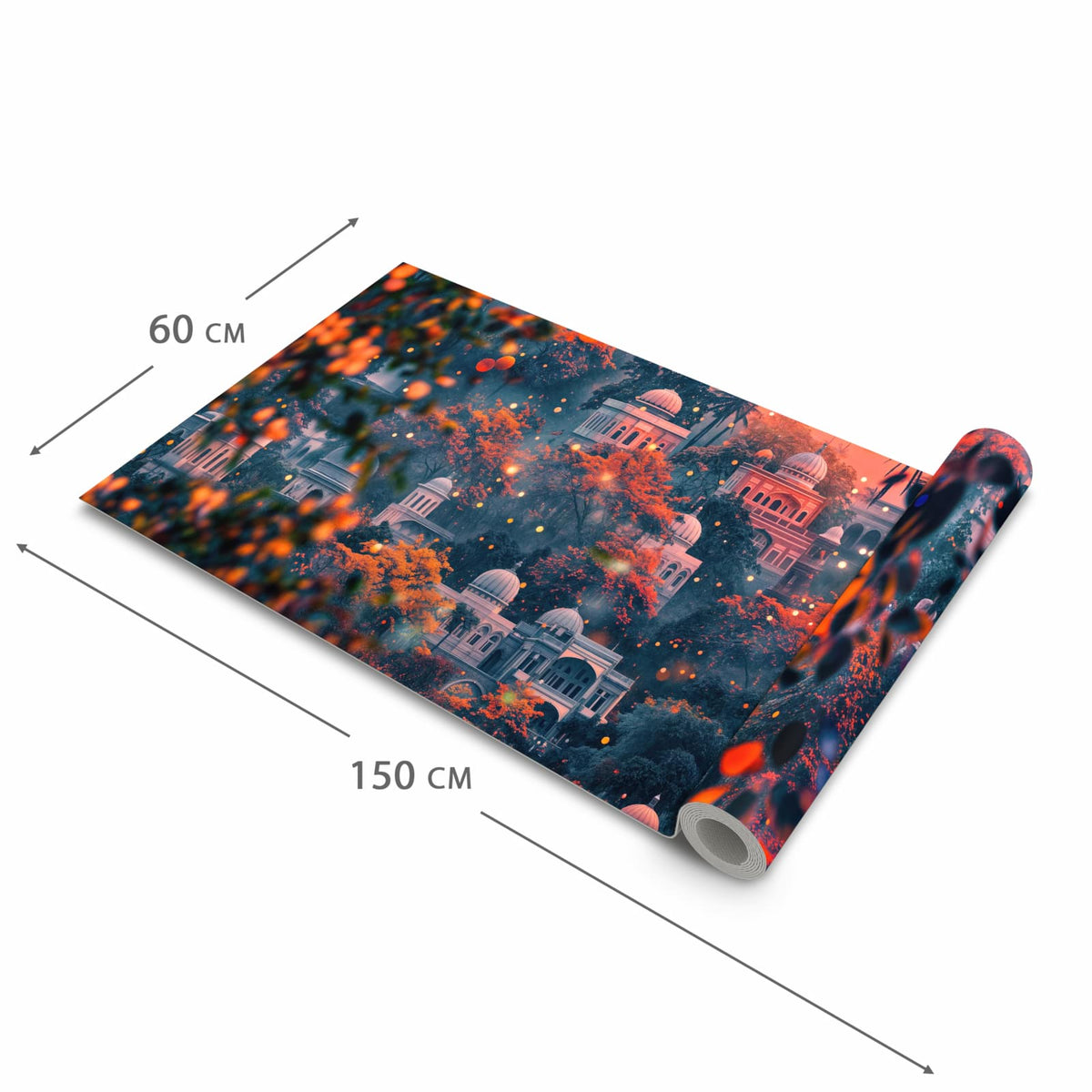 Feuchtigkeitsresistenter Küchenteppich mit Motiv Traumhafter Tempel in der Größe 90x240 cm