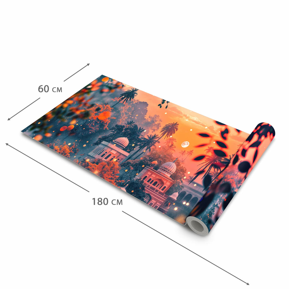 Bodenschonender Küchenteppich mit Motiv Traumhafter Tempel in der Grösse 90x240 cm, waschbar