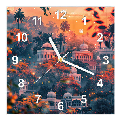 Wanduhr Quadratisch mit dem Motiv Orientalischer Palast