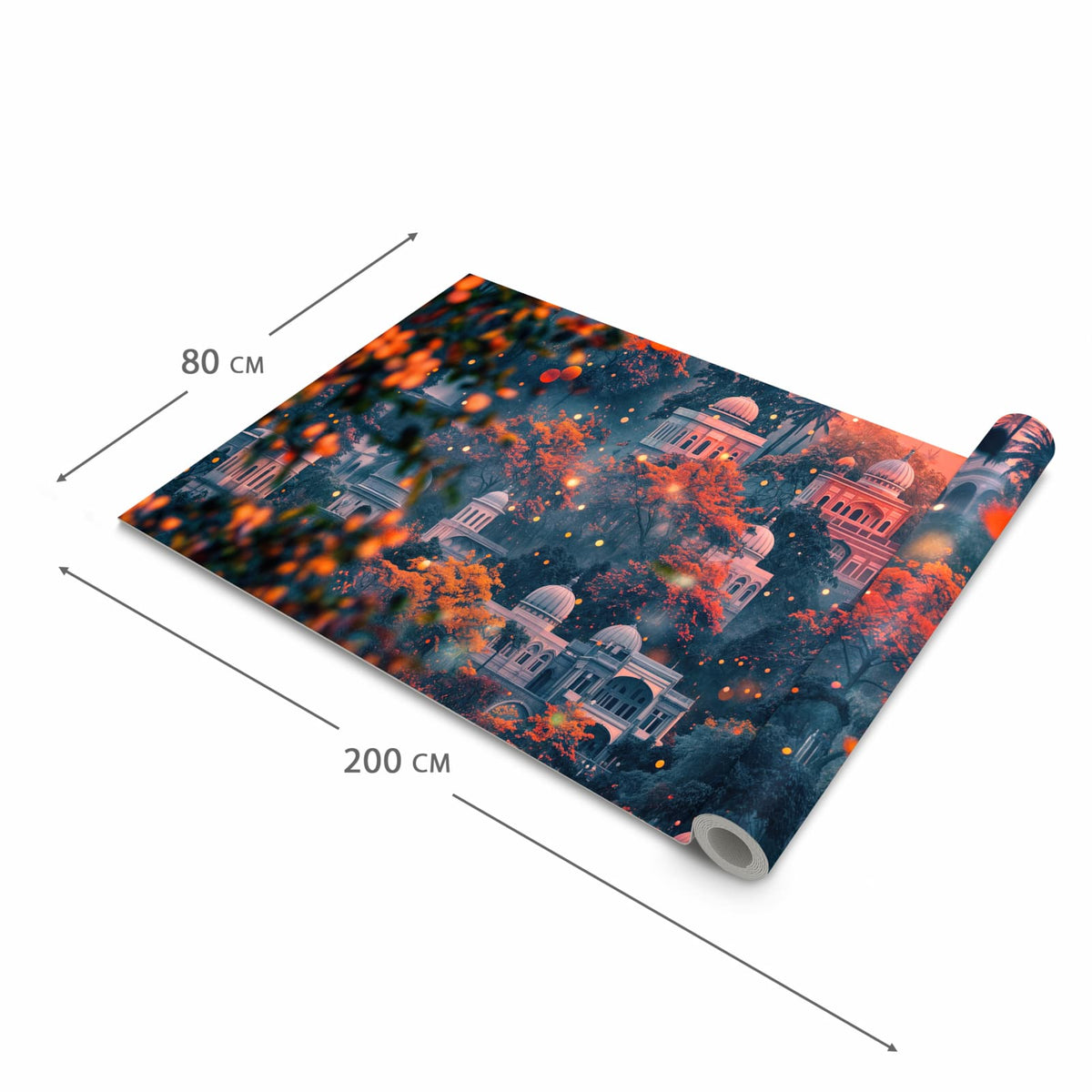 Küchenteppich mit Motiv Traumhafter Tempel in der Grösse 90x240 cm für sicheres Aufbewahren