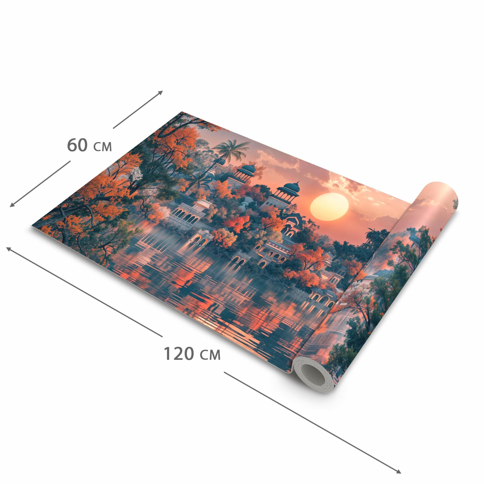 Schmutzabweisender Läufer Eingangsbereich mit Motiv Sonnenuntergangspalast in der Grösse 90x240 cm