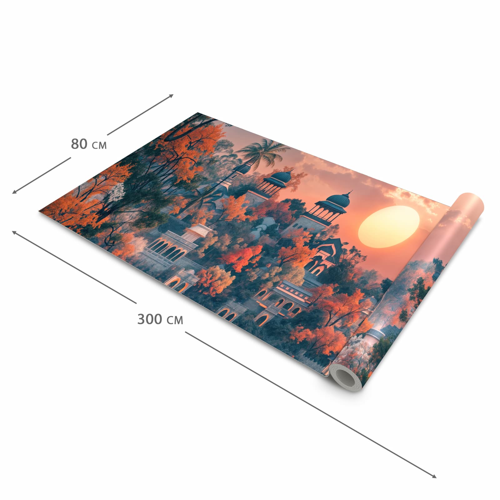 Strapazierfähiger Küchenteppich mit Motiv Sonnenuntergangspalast in der Grösse 90x240 cm