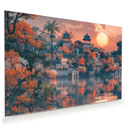 Wandbild mit dem Motiv Palast im Abendlicht