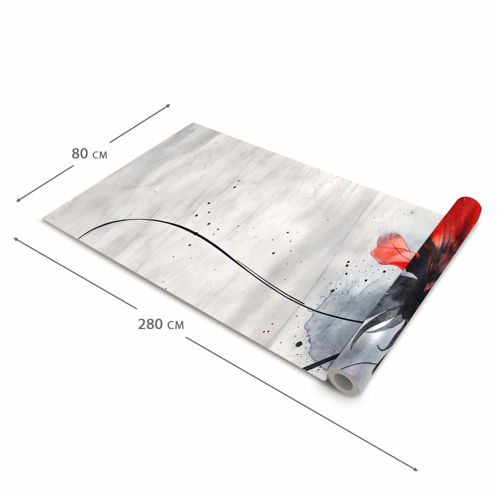 UV-beständiger Küchenläufer mit Motiv Abstrakte Blüte in der Grösse 90x240 cm