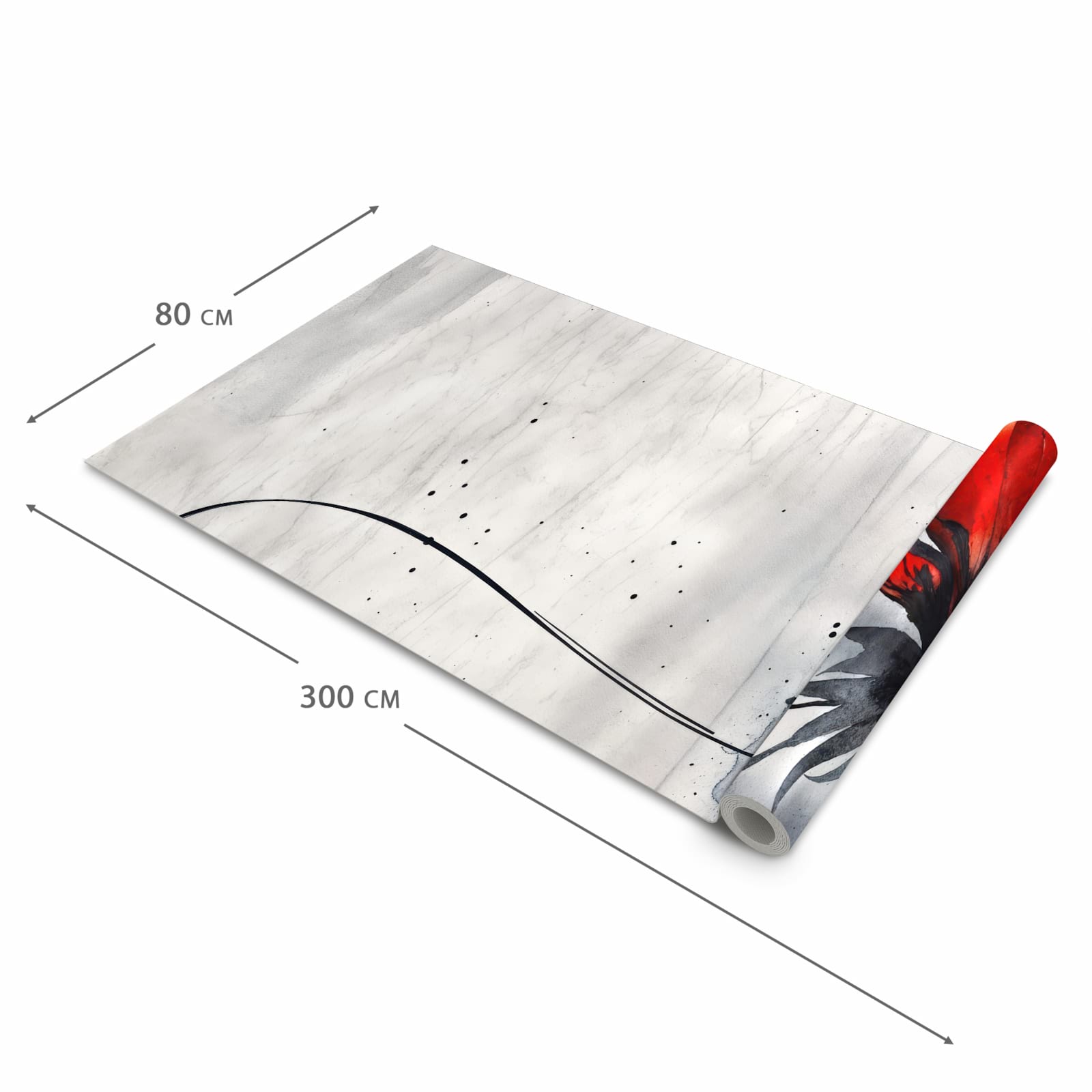 Waschbarer Küchenläufer mit Motiv Abstrakte Blüte in der Grösse 90x240 cm für Trittkomfort