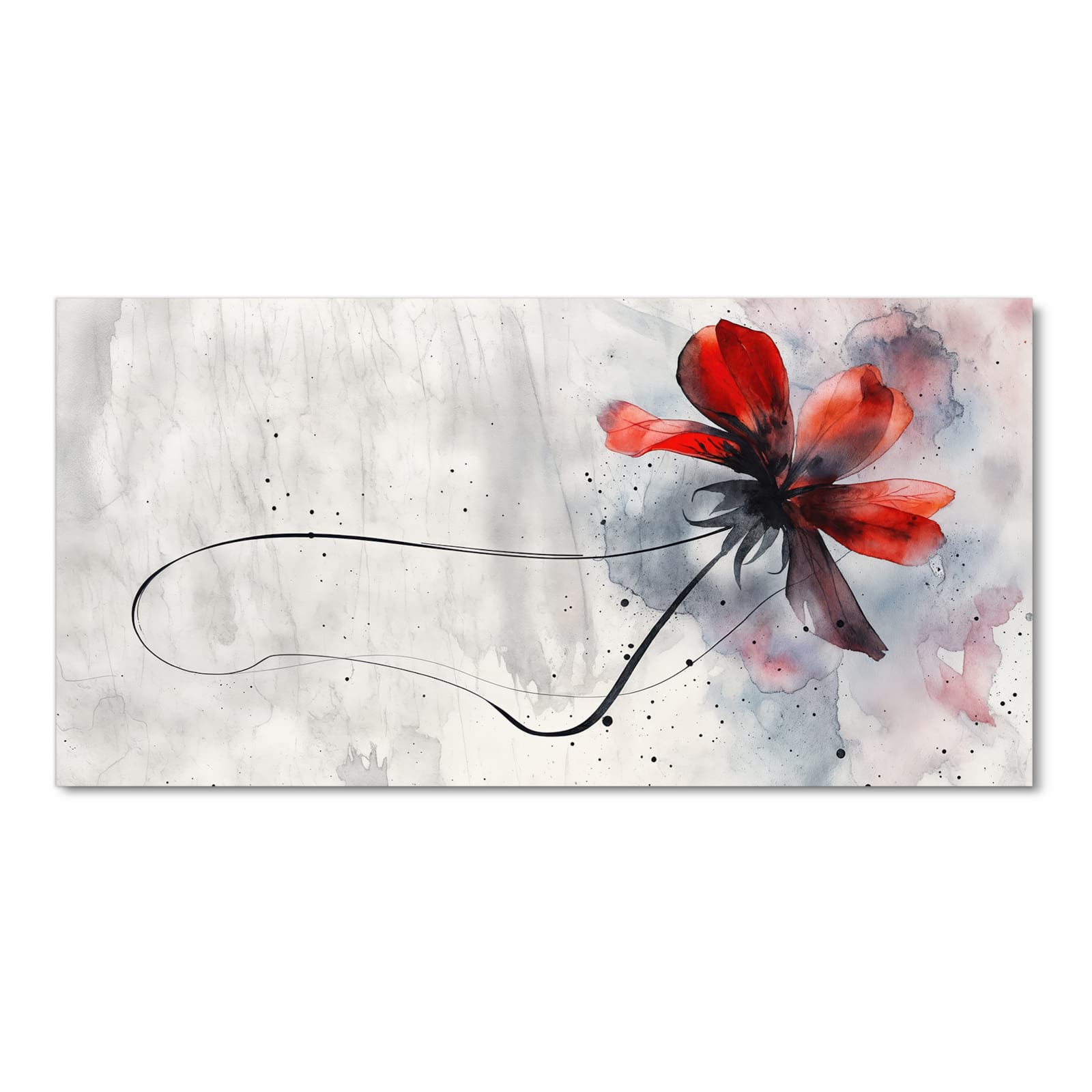 Schmutzabweisender rutschfester Küchenteppich mit Motiv Abstrakte Blüte in Frontansicht