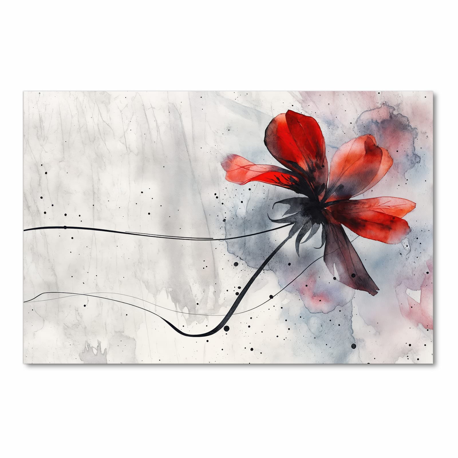 Rutschfester Küchenläufer mit Motiv Abstrakte Blüte in Frontansicht für sicheren Stand