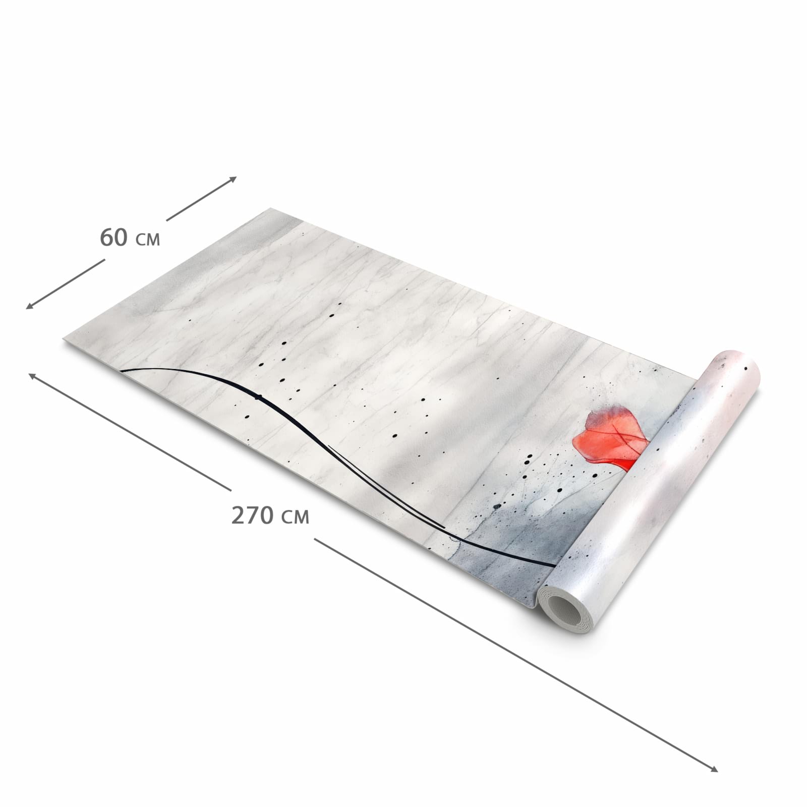 Formstabiler Küchenläufer mit Motiv Abstrakte Blüte in der Grösse 90x180 cm