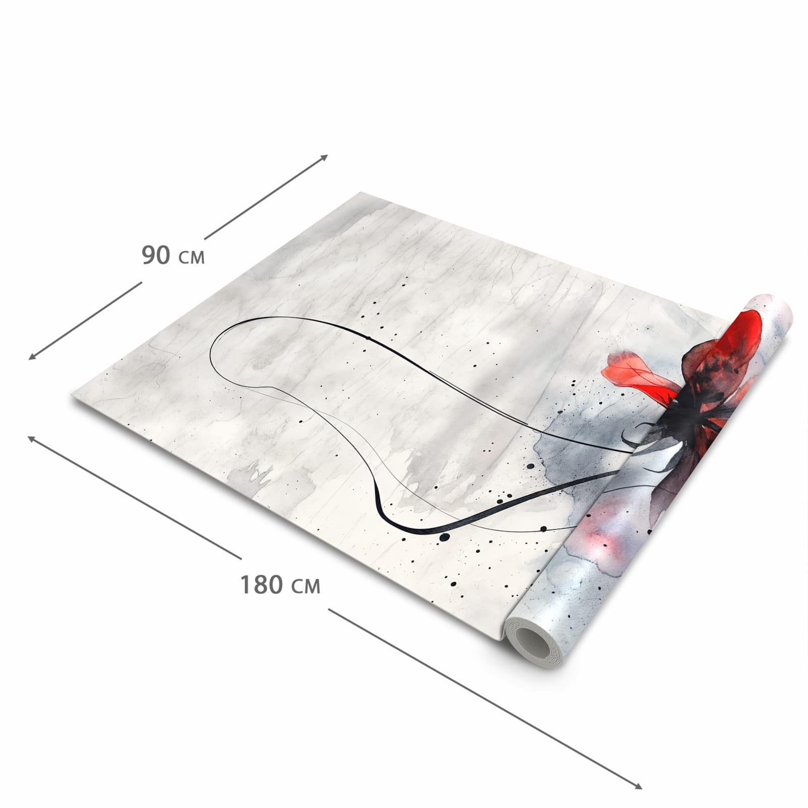 Wasserabweisender waschbarer Küchenläufer mit Motiv Abstrakte Blüte in der Grösse 90x240 cm