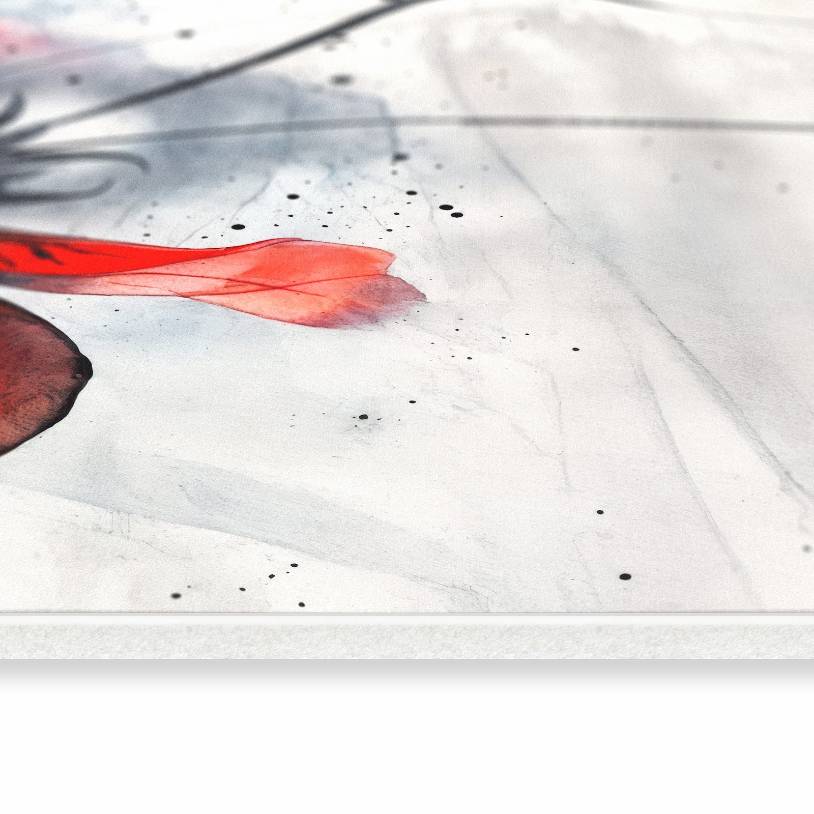 Formstabiler waschbarer Läufer für die Küche mit Motiv Abstrakte Blüte in seitlicher Ansicht