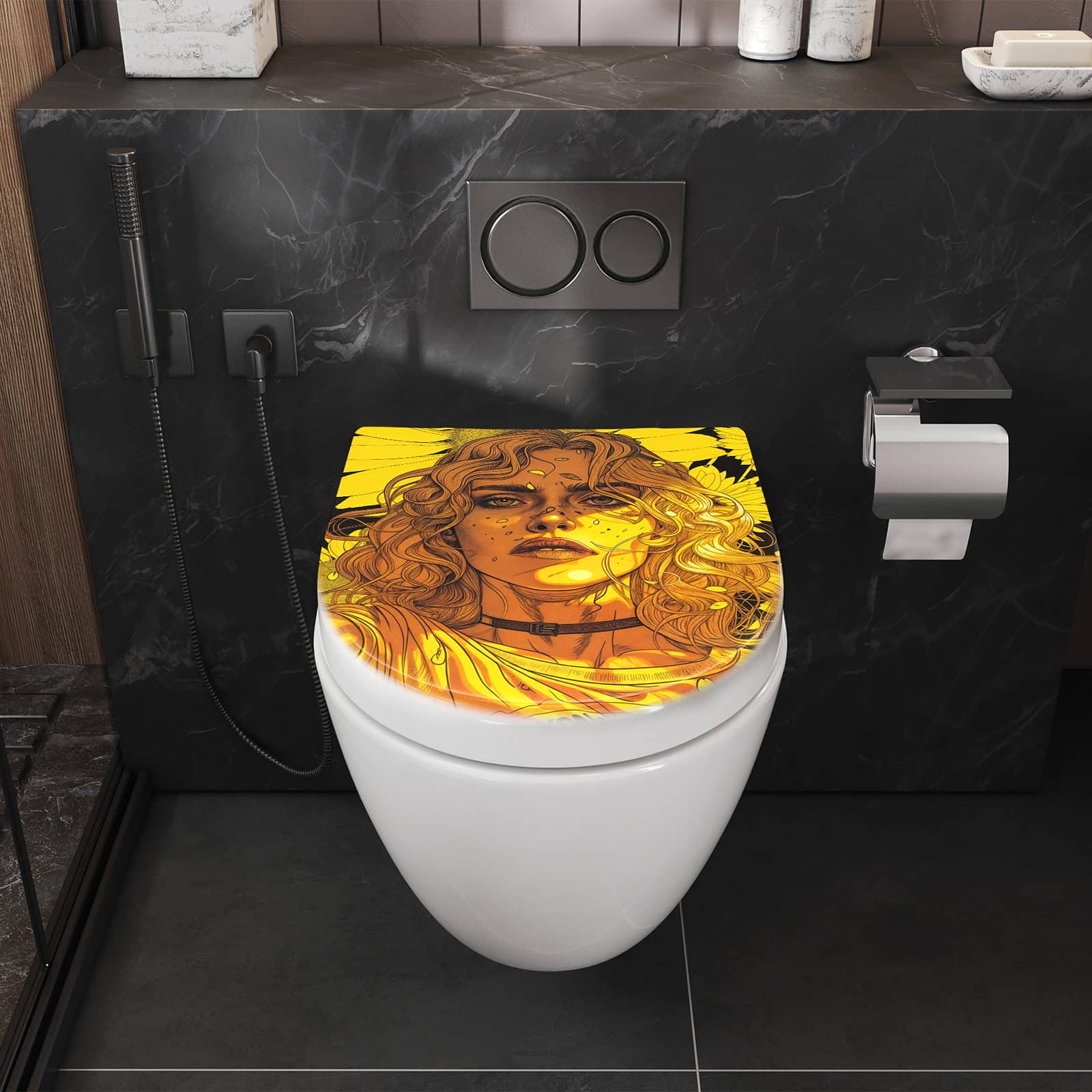 WC-Sitz mit Absenkautomatik Sonnenblumenmädchen