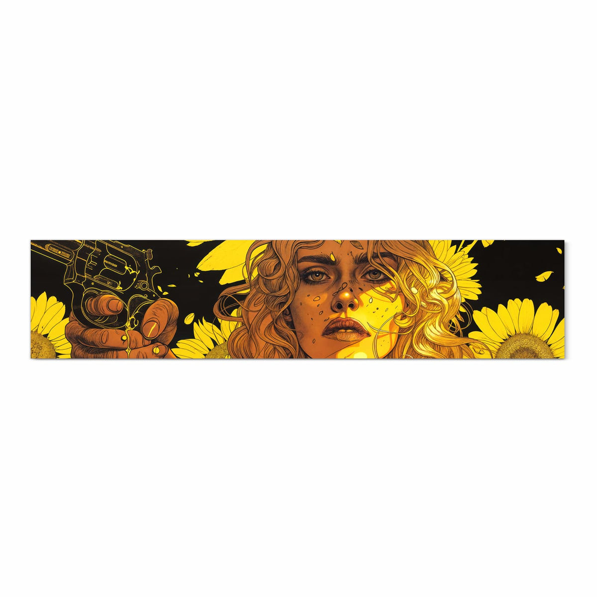 Strapazierfähiger Läufer für Eingangsbereich mit Motiv Sonnenblumenmädchen in Frontansicht