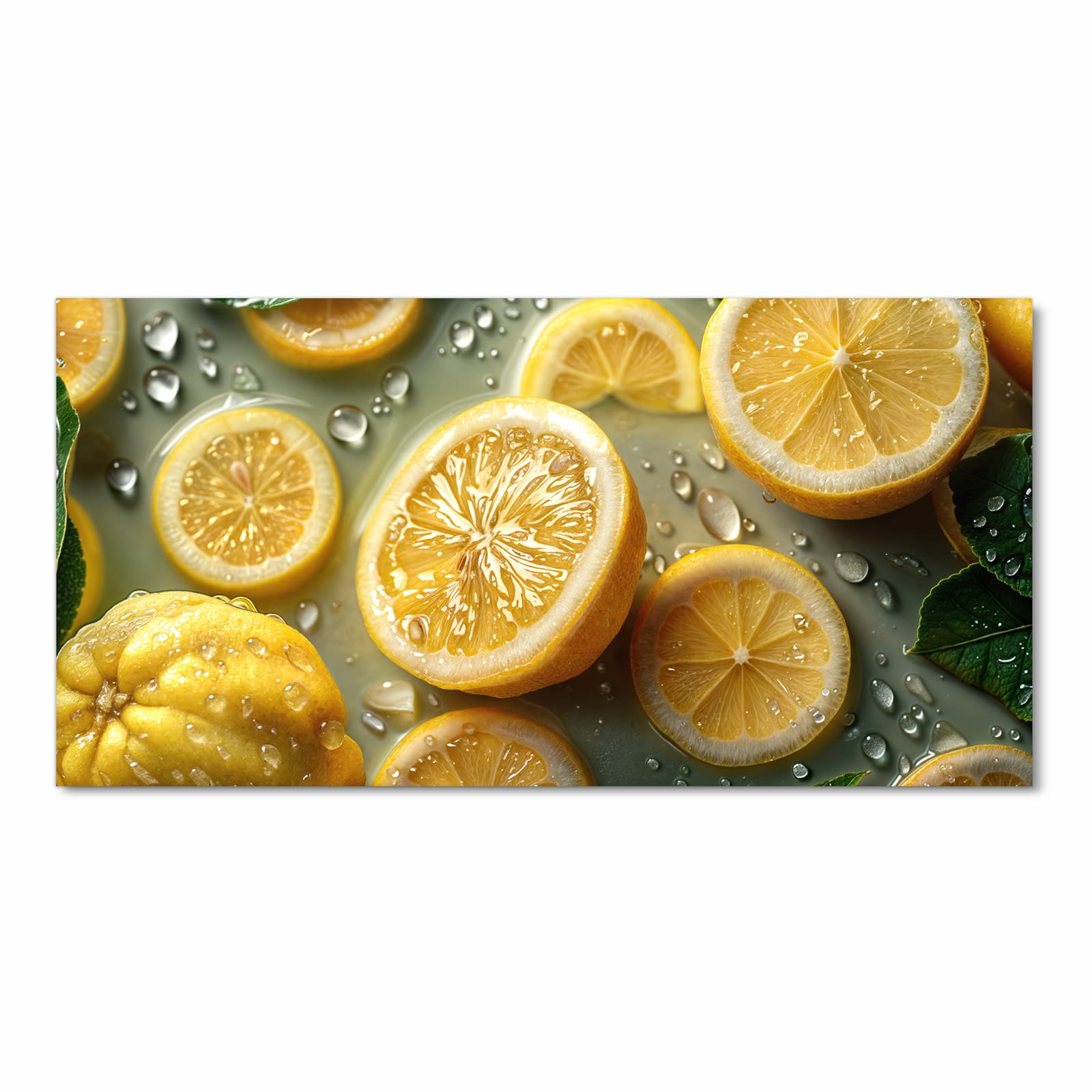 Abriebfester Küchenteppich mit Motiv Zitronenfrische in Frontansicht