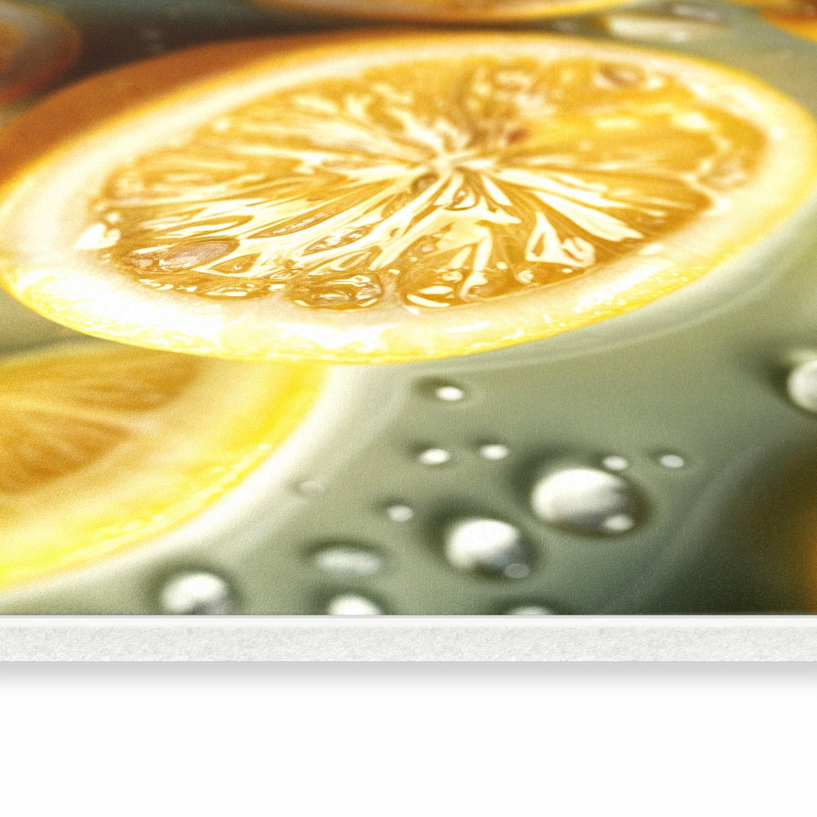 Küchenläufer mit Motiv Zitronenfrische in seitlicher Ansicht für Ordnung & Übersicht