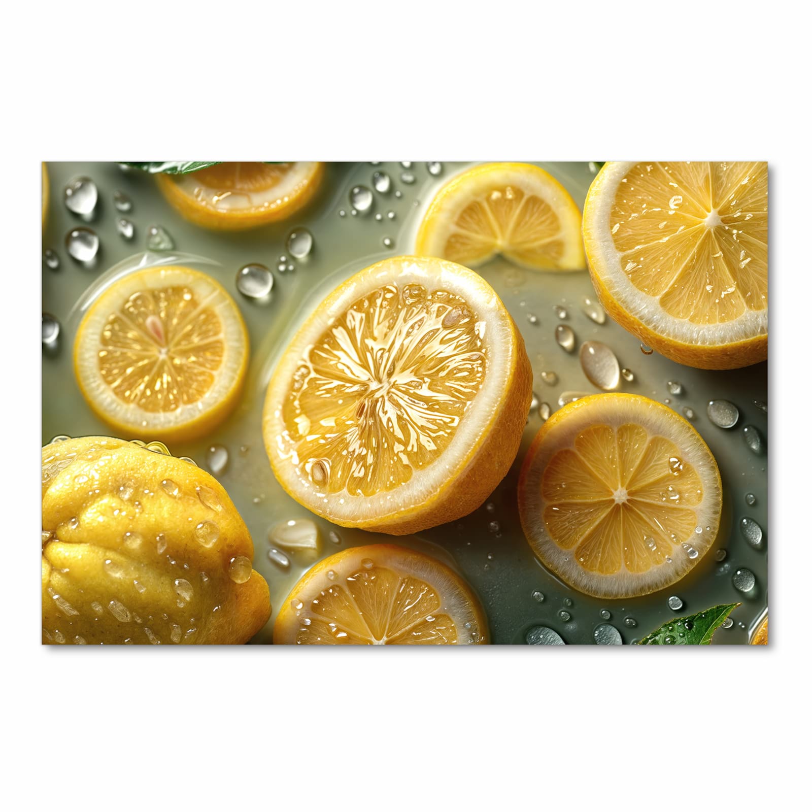 Geruchsneutraler Küchenteppich mit Motiv Zitronenfrische in Frontansicht