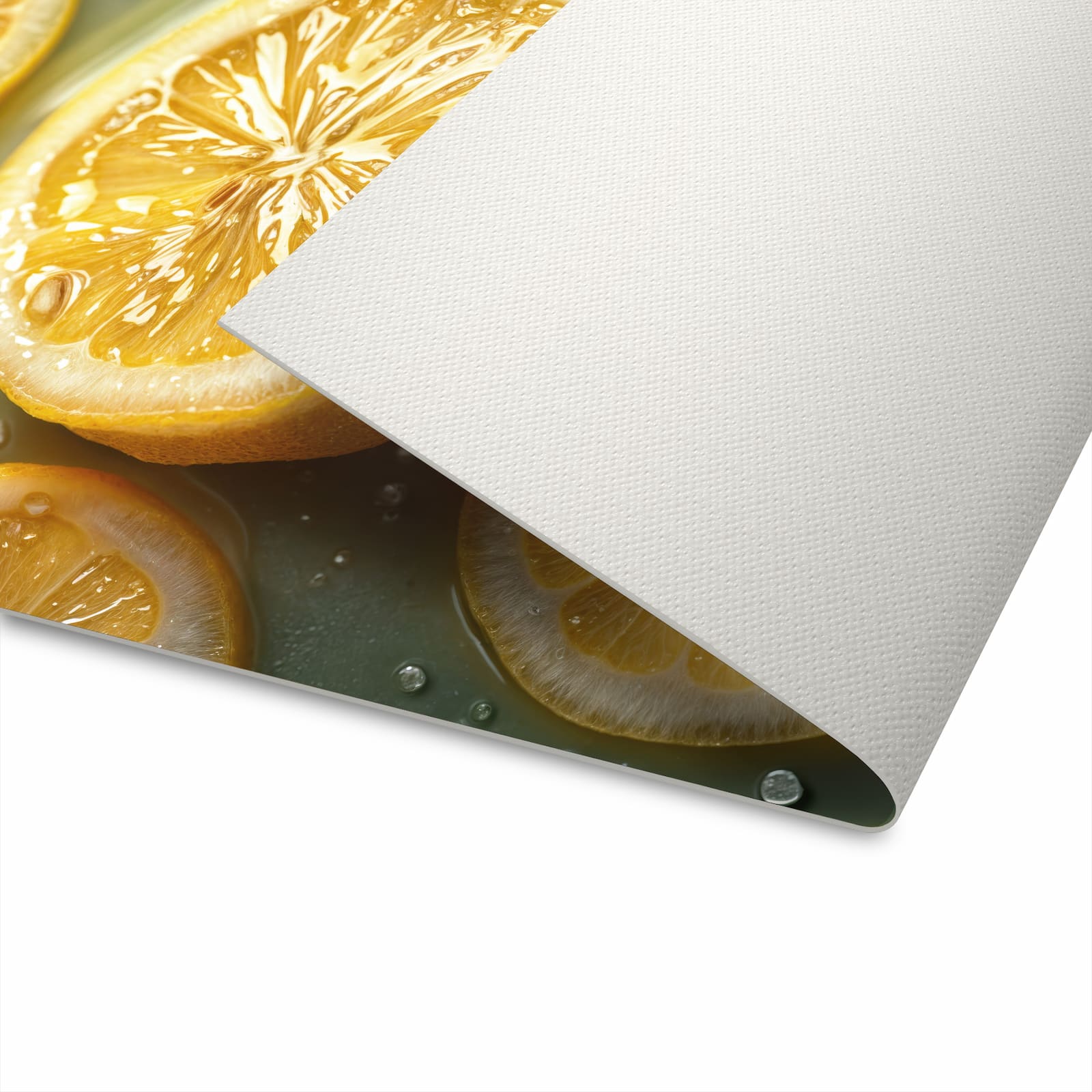 Strapazierfähiger Küchenläufer mit Motiv Zitronenfrische in der Unterseite