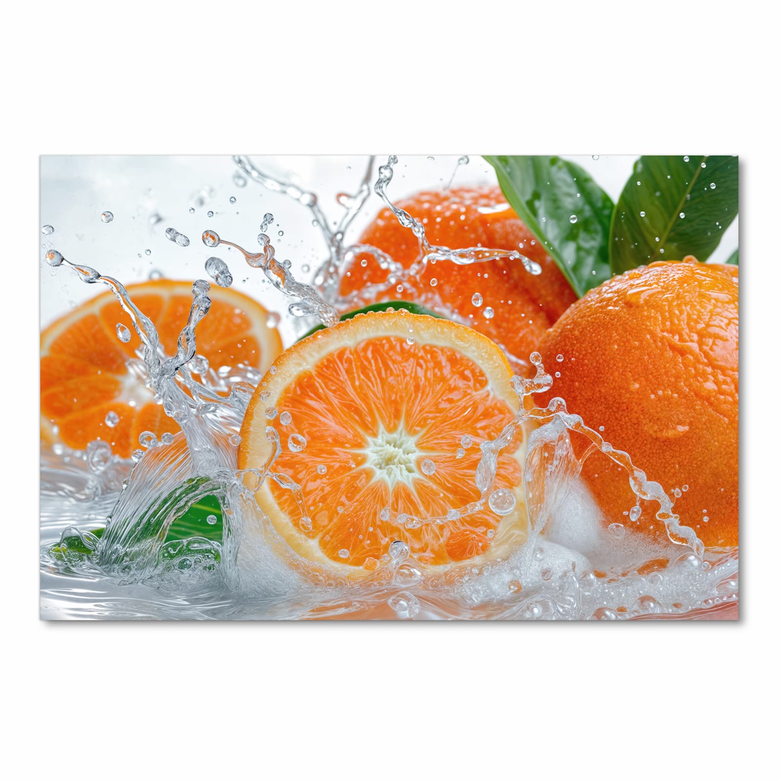 Farbbeständiger Küchenteppich mit Motiv Spritzige Orangen in Frontansicht