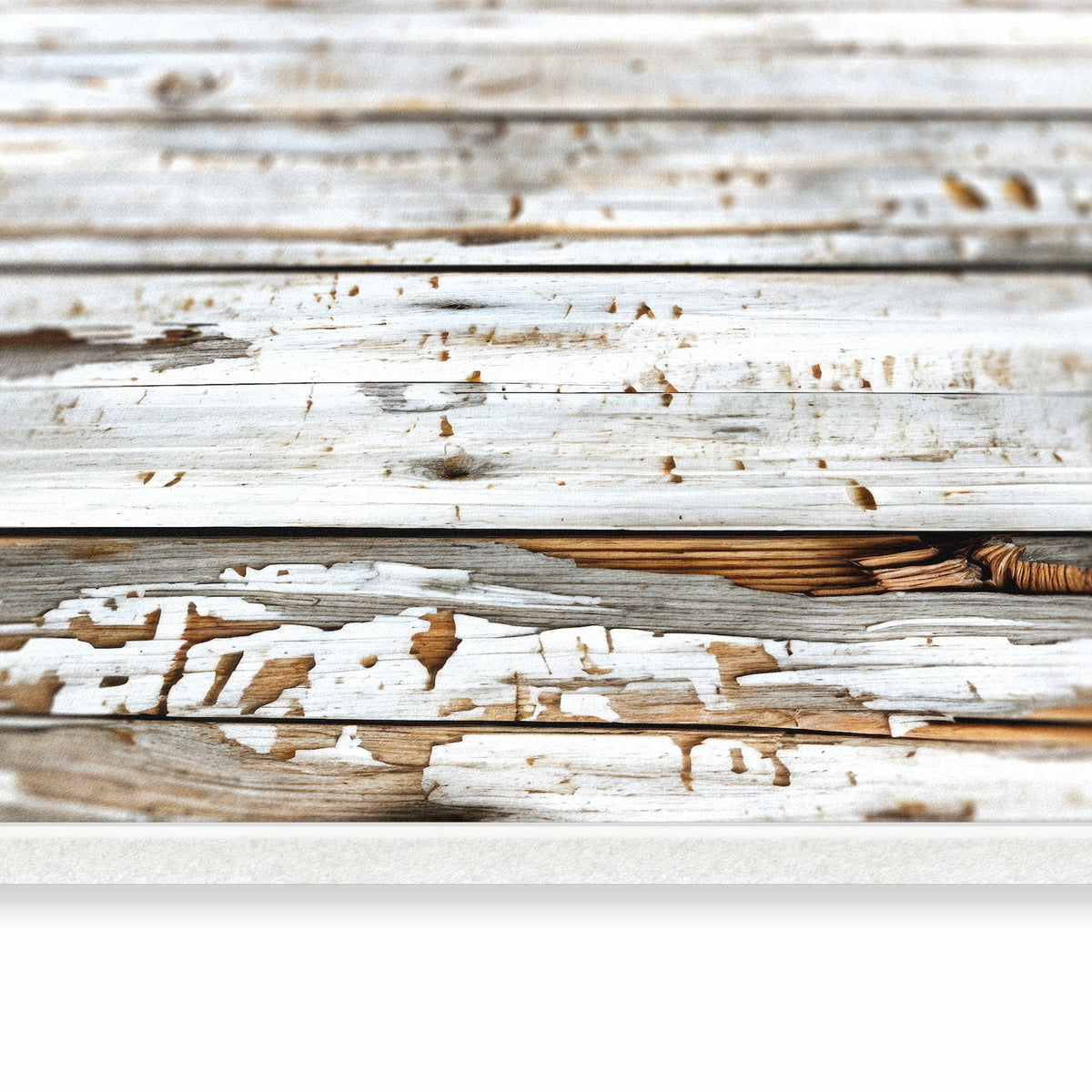 Feuchtigkeitsresistenter Küchenvorleger mit Motiv Holzbretter von Verwitterte in seitlicher Ansicht