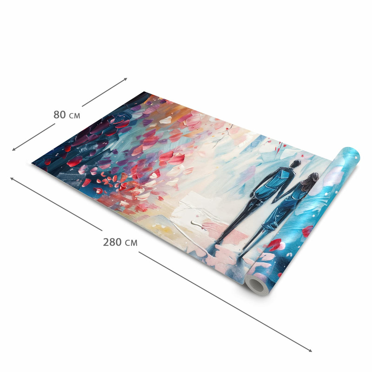 Langlebiger waschbarer Küchenläufer mit Motiv Herbstlicher Spaziergang in der Grösse 80x280 cm