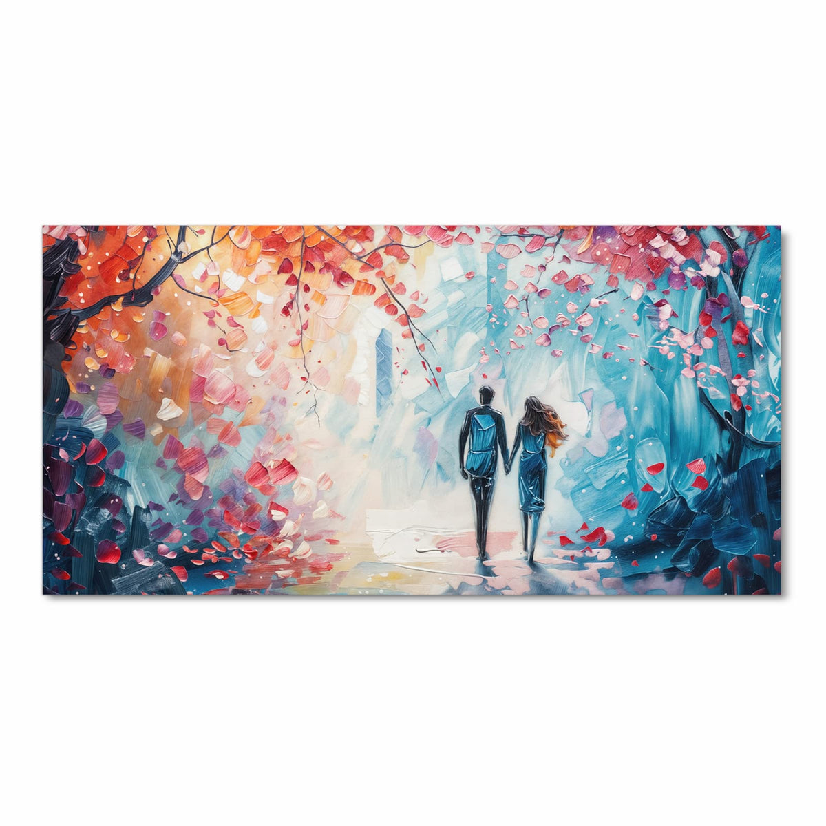 Farbbeständiger Teppich für Esstisch mit Motiv Herbstlicher Spaziergang in Frontansicht