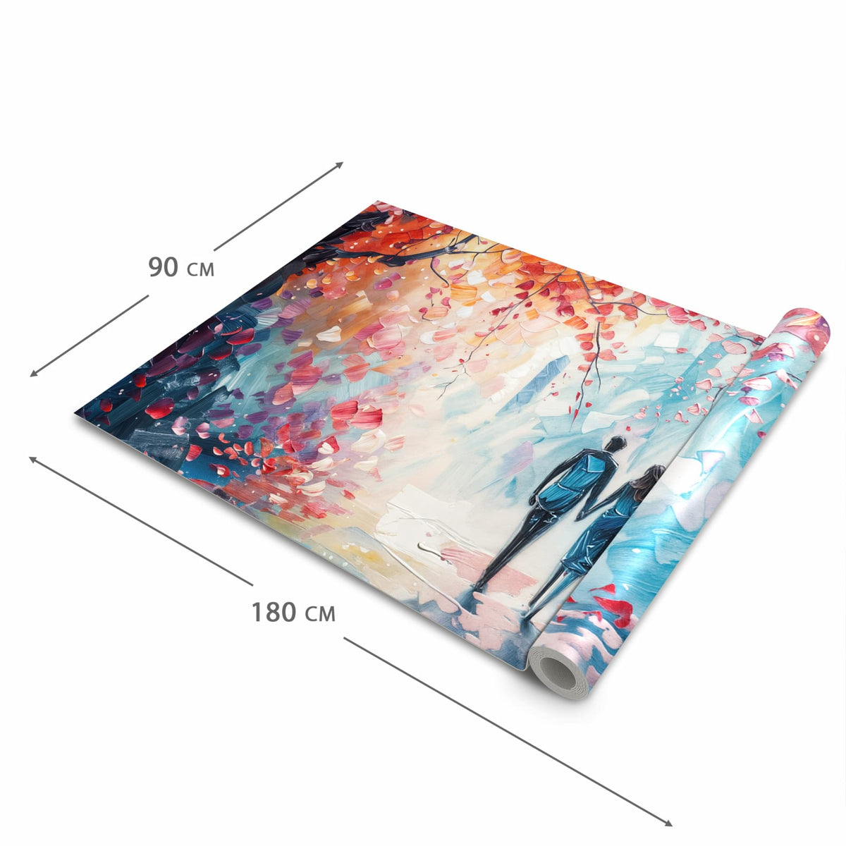 Pflegeleichter moderner Küchenläufer mit Motiv Herbstlicher Spaziergang in der Größe 80x280 cm
