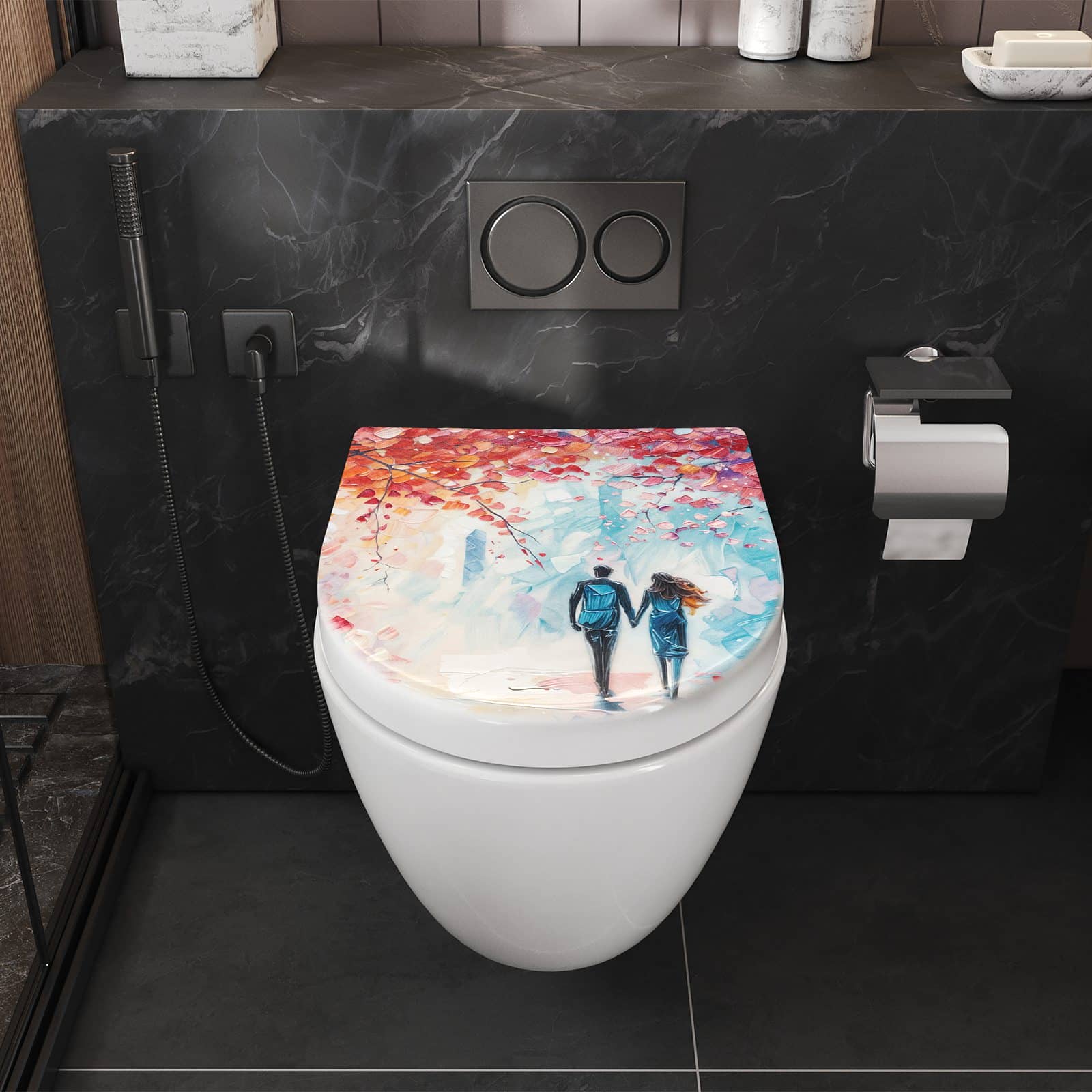 WC-Sitz mit Absenkautomatik Herbstlicher Spaziergang