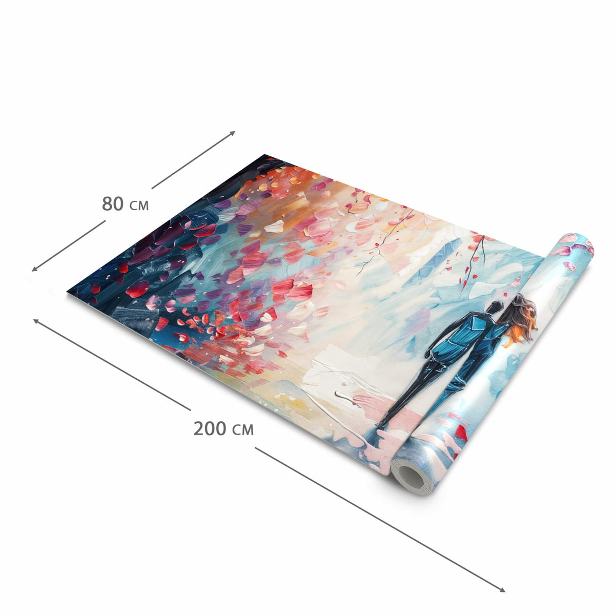 Schmutzabweisender rutschfester Küchenläufer mit Motiv Herbstlicher Spaziergang in der Größe 80x280 cm
