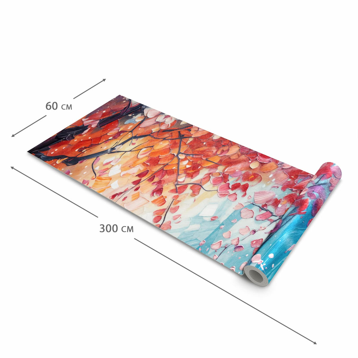 Wasserabweisender Küchenläufer mit Motiv Herbstlicher Spaziergang in der Grösse 80x280 cm