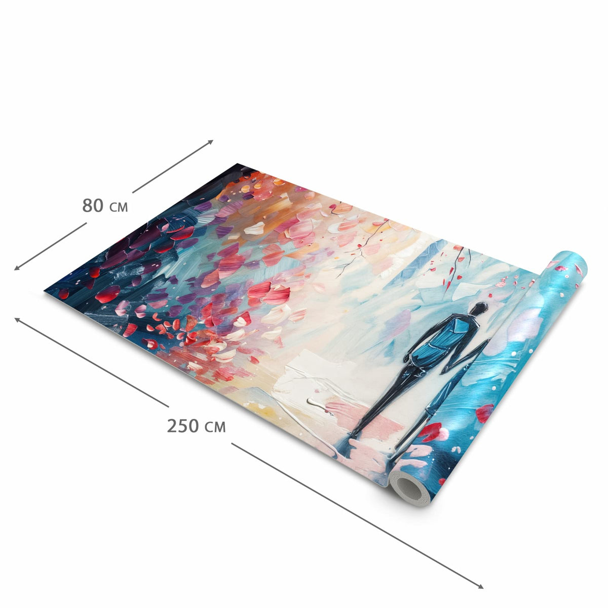 Geruchsneutraler rutschfester Küchenläufer mit Motiv Herbstlicher Spaziergang in der Grösse 80x280 cm