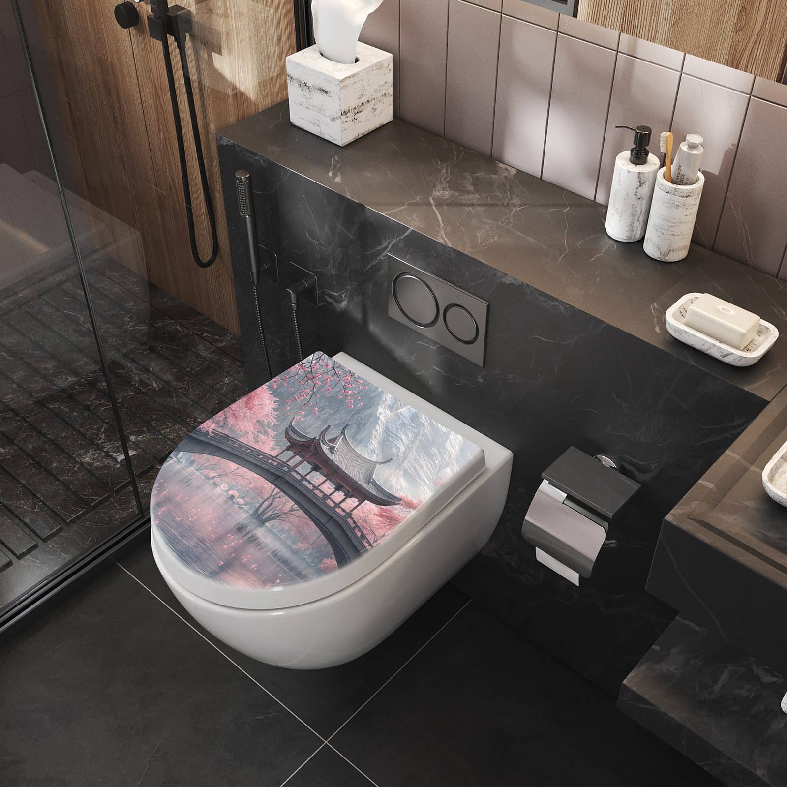 WC-Sitz mit Absenkautomatik Japanischer Garten