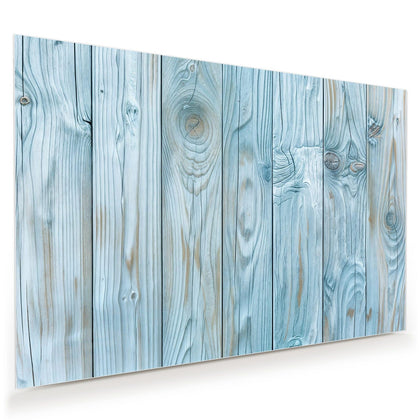 Wandbild mit dem Motiv Hellblaue Holzbretter