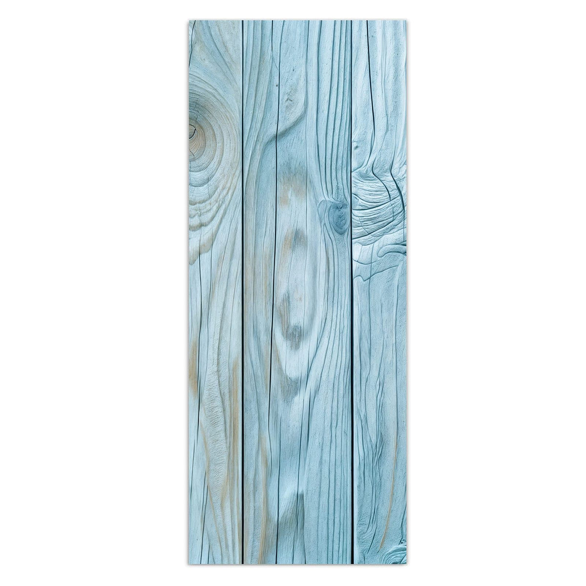 Wandbild - Hellblaue Holzbretter - Hochformat – Hellblaue Bretter mit kräftiger Maserung