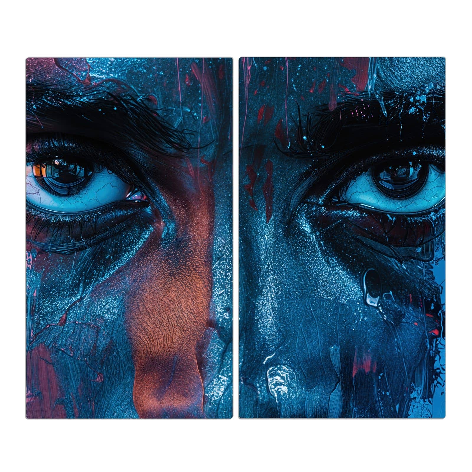 2-teilige Herdabdeckplatte Induktion mit Blick ins Unbekannte-Motiv in der Frontansicht #grösse_2-Teilig (60x52cm)