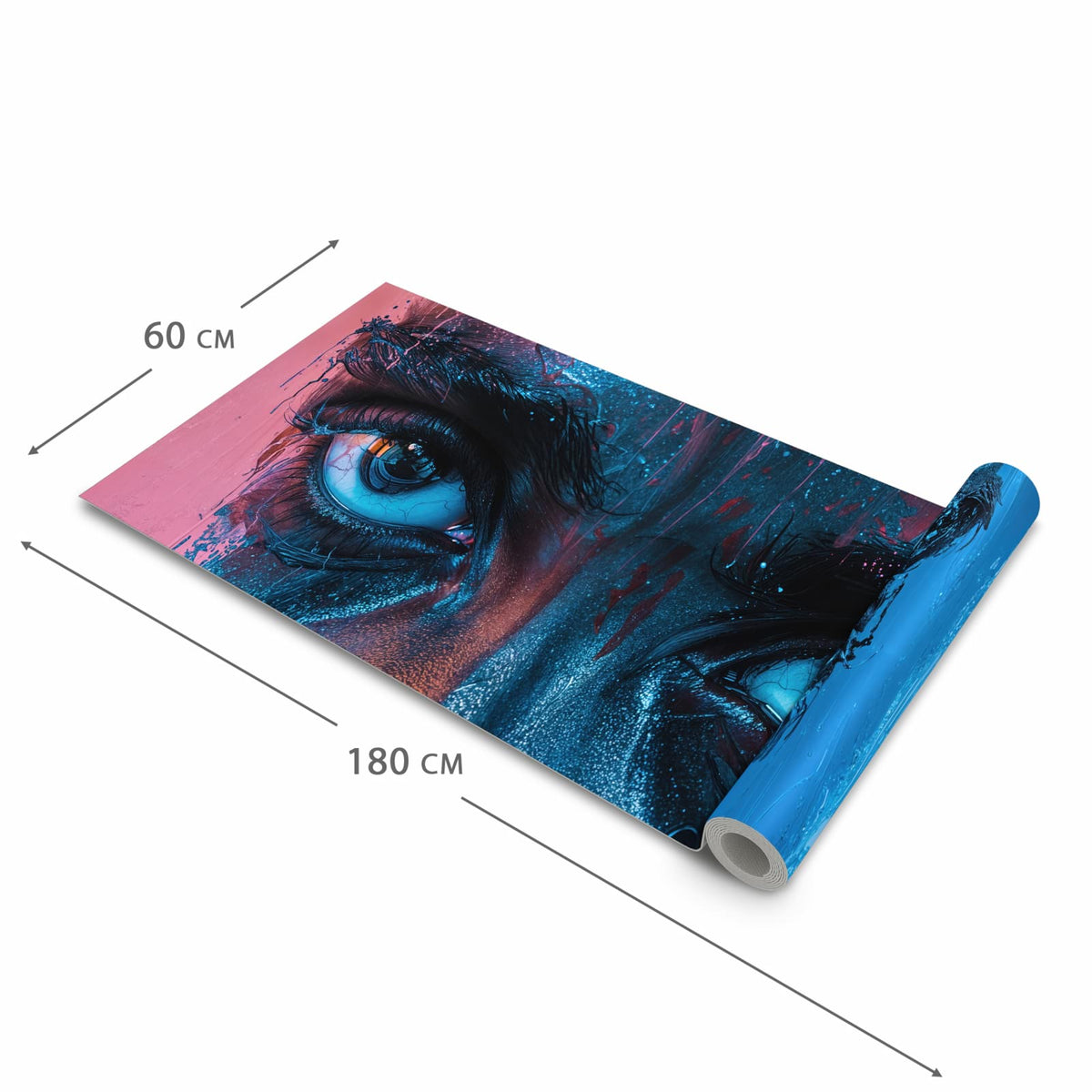 Flacher rutschfester Küchenläufer mit Motiv Blick ins Unbekannte in der Grösse 60x300 cm