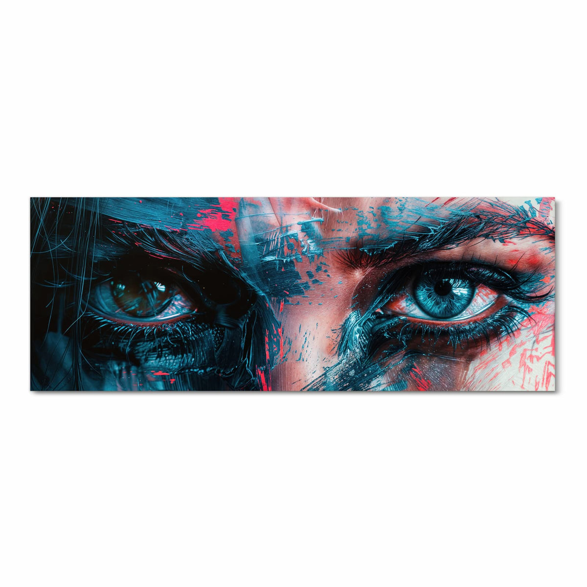 Bodenschonender rutschfester Küchenteppich mit Motiv Kunstvolle Augen in Frontansicht