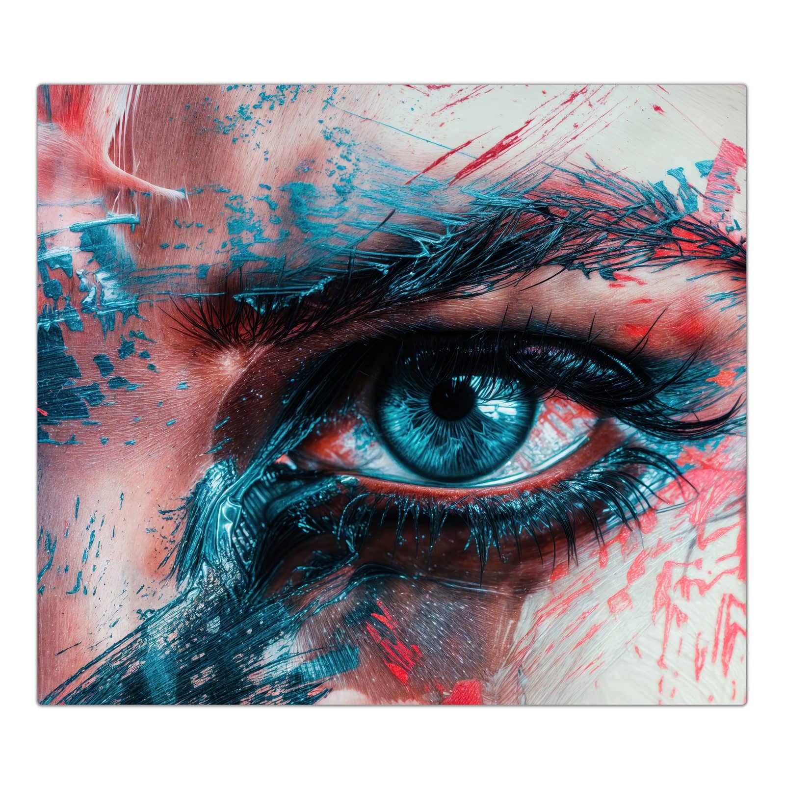 1-teilige Abdeckung für Herdplatten mit Kunstvolle Augen-Motiv in der Frontansicht #grösse_1-Teilig (60x52cm)