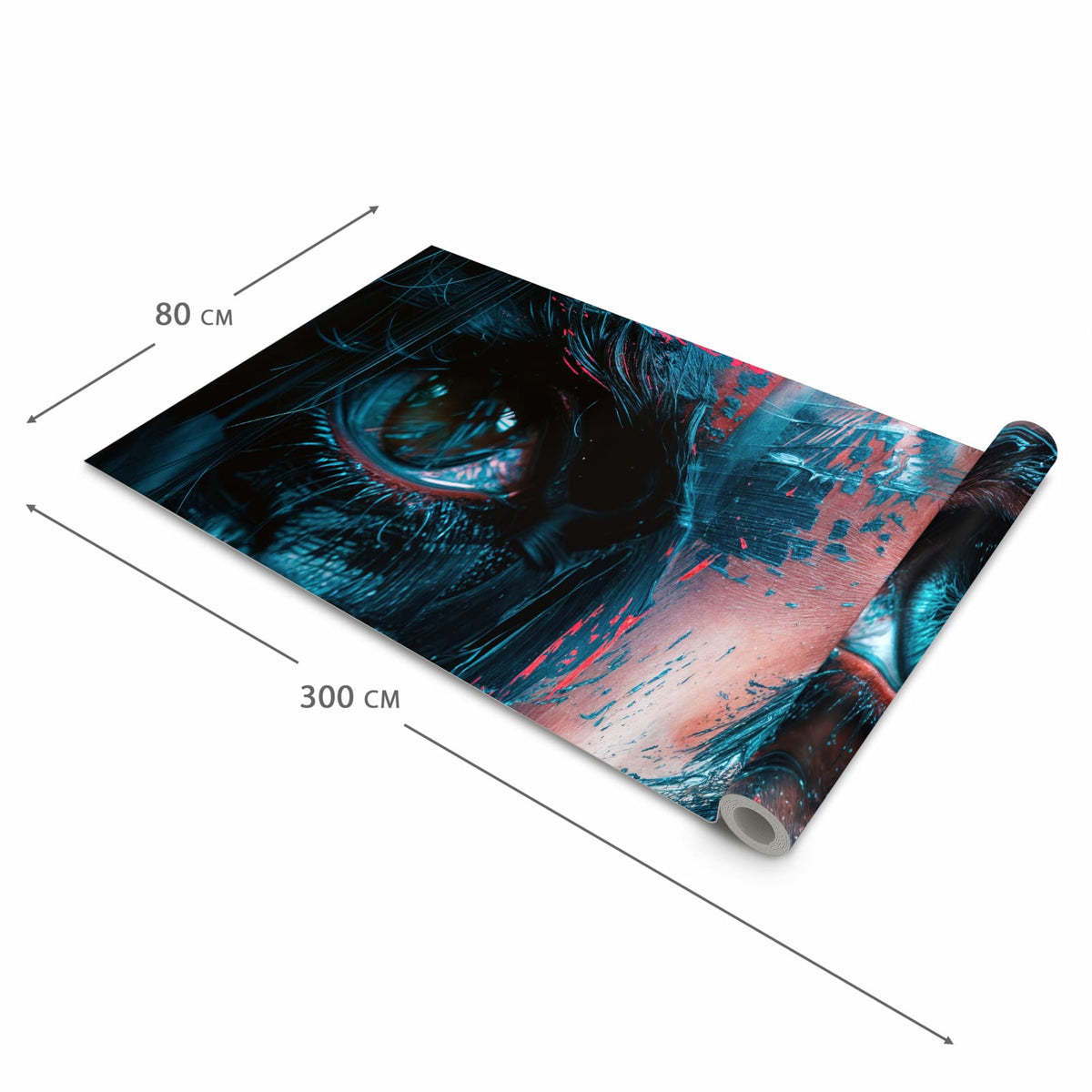 Abwaschbarer Küchenteppich mit Motiv Kunstvolle Augen in der Größe 60x270 cm schützt den Boden