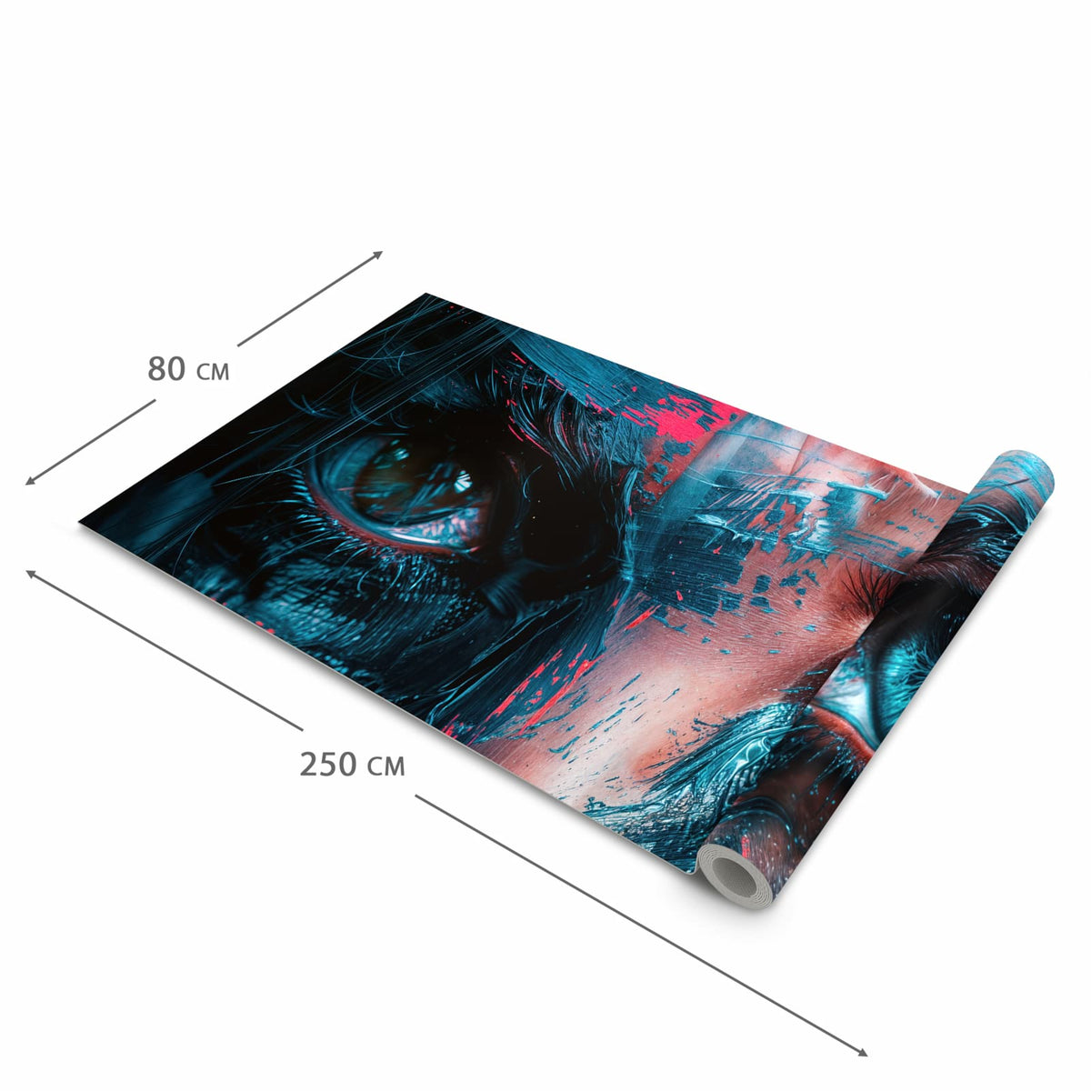 Rutschfester moderner Küchenläufer mit Motiv Kunstvolle Augen in der Grösse 60x270 cm
