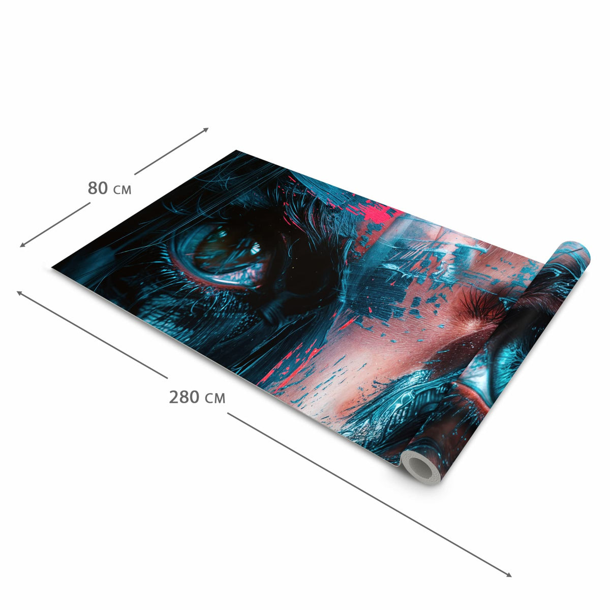 Feuchtigkeitsresistenter Küchenläufer mit Motiv Kunstvolle Augen in der Größe 60x270 cm