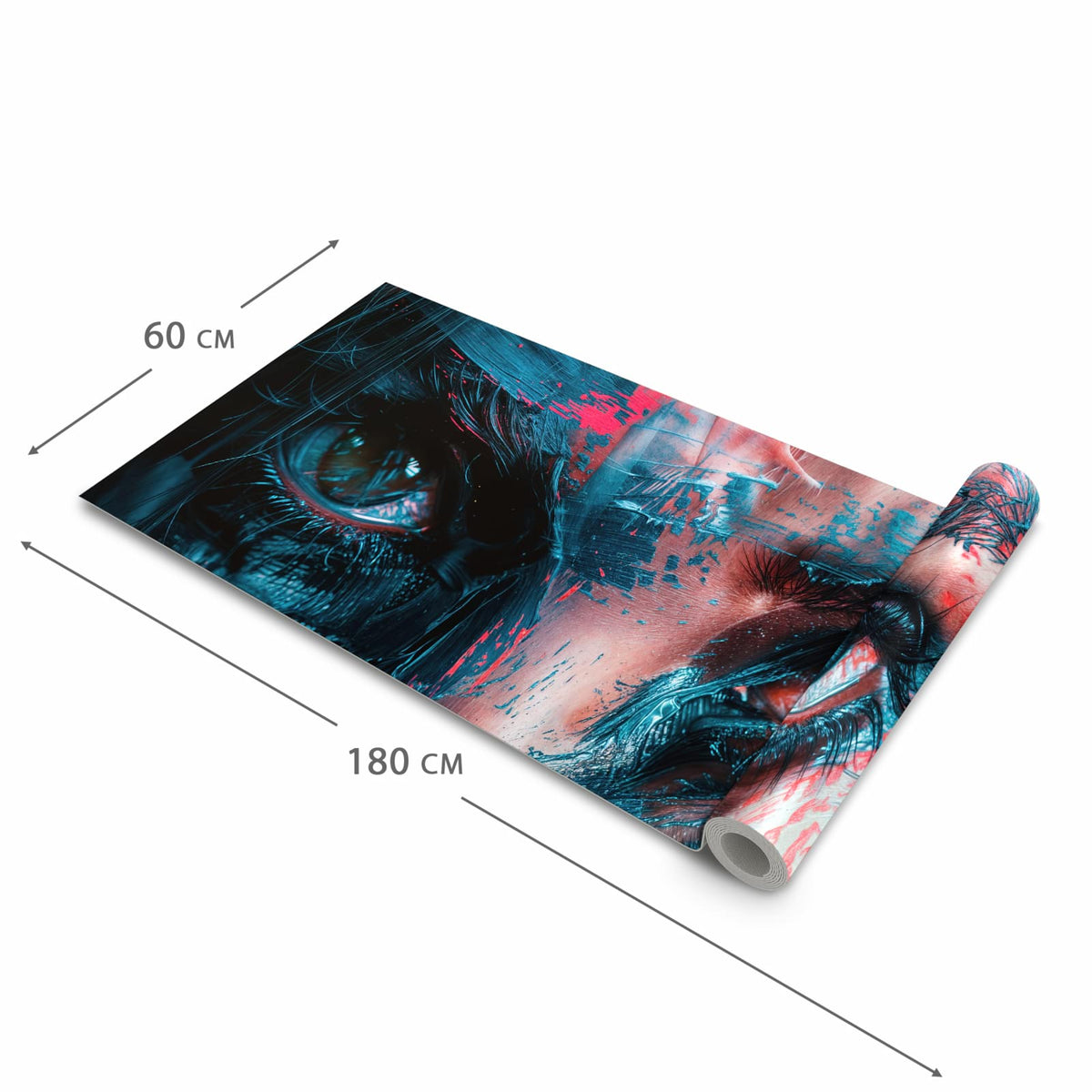 Rutschfester Küchenläufer mit Motiv Kunstvolle Augen in der Grösse 60x240 cm