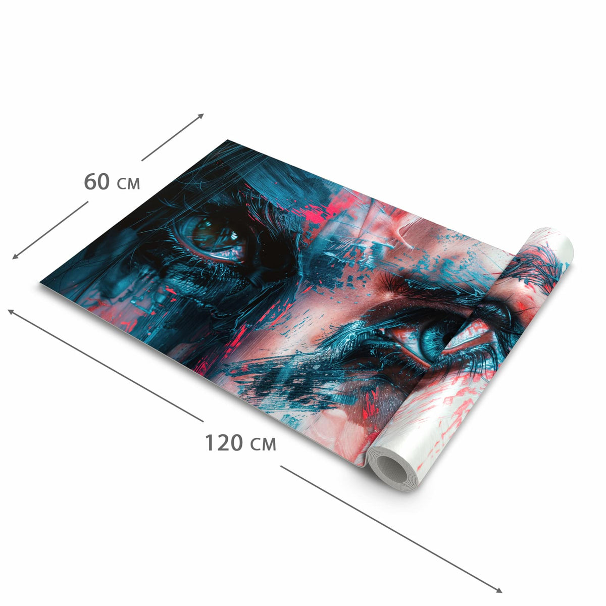 Komfortabler Küchenläufer mit Motiv Kunstvolle Augen in der Grösse 60x240 cm