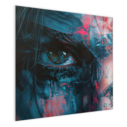 Magnettafel mit dem Motiv Auge in Blau und Rot