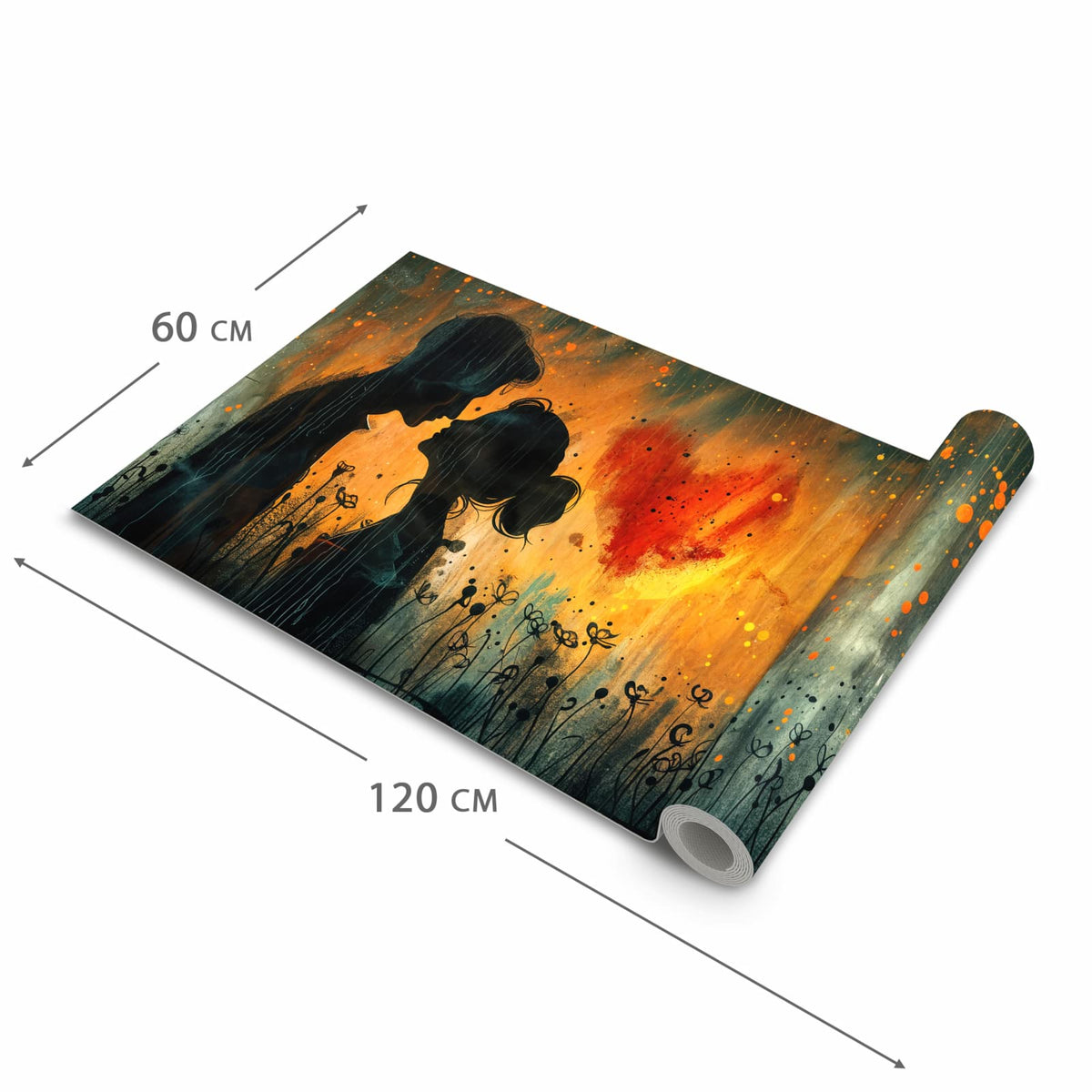 Bodenläufer mit Motiv Liebespaar im Regen in der Grösse 60x300 cm für Ordnung & Übersicht