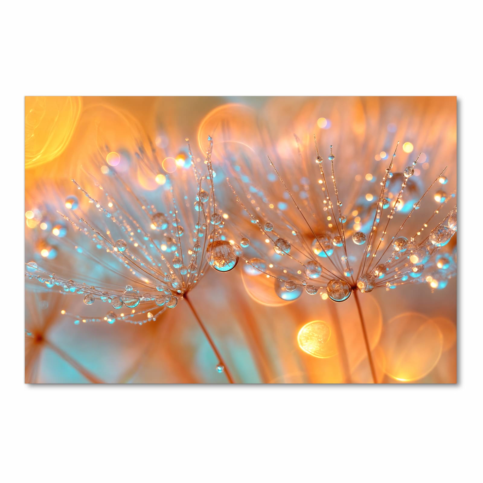 Bodenschonender Bodenläufer Teppich mit Motiv Pusteblumen Tropfen in Frontansicht