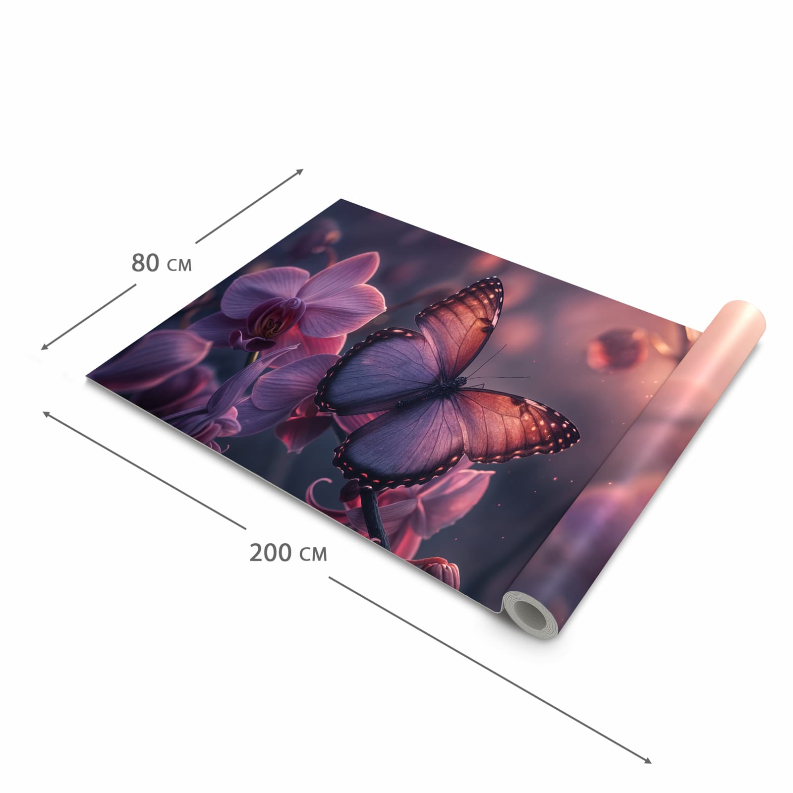 Komfortabler Läufer Küche mit Motiv Schmetterling Blüte in der Grösse 60x270 cm